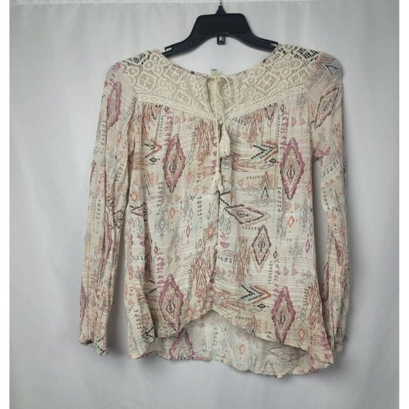 Billabong Tops - Billabong Women Aztec Southwestern crochet tunic Size M | Country Beach